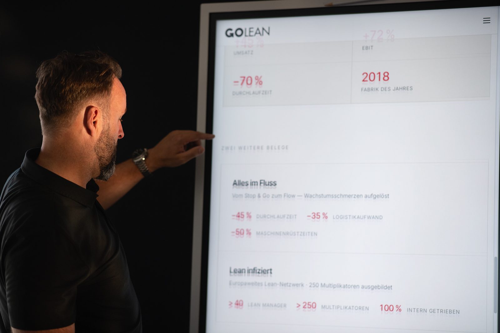 Guido Metz am GOLEAN-Referenzbildschirm